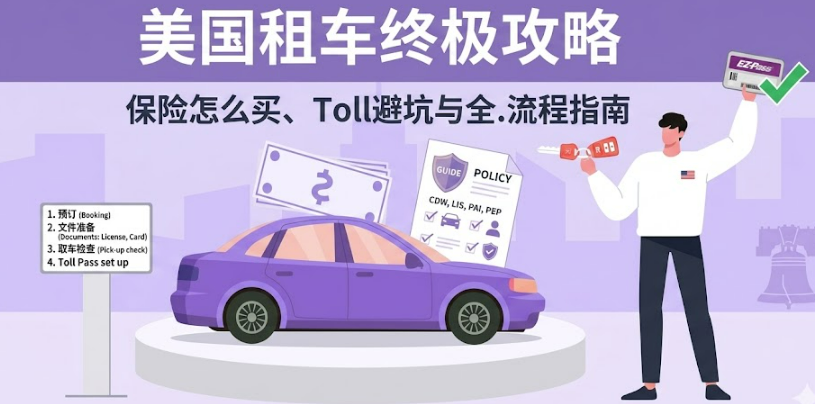 2026美国租车终极攻略：保险怎么买、Toll避坑与全流程指南