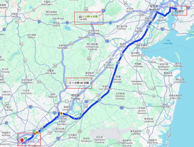 从纽约 NYC 前往费城 Philadelphia 的三种主要交通方式:Amtrak火车、城际大巴与自驾