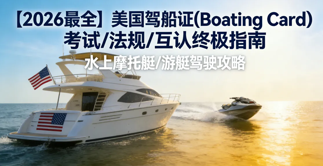 2026美国驾船证(Boating Card)全攻略：留学生/游客租水上摩托(Jet Ski)免罚单指南
