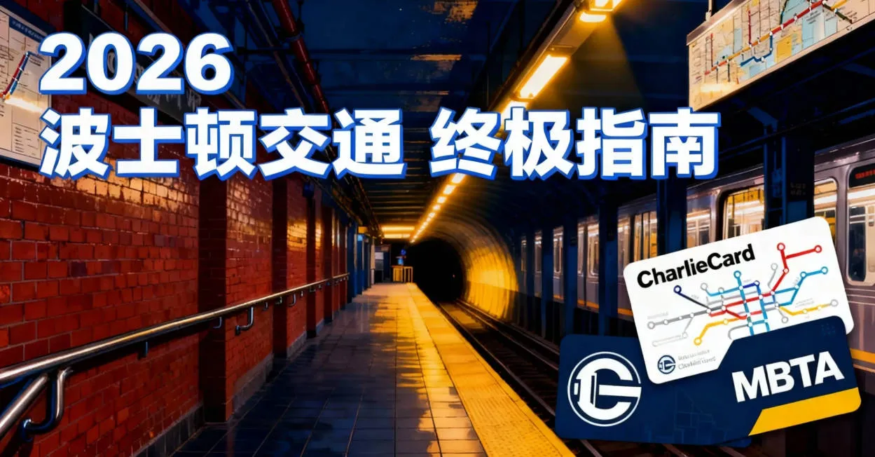 2026波士顿交通攻略：地铁MBTA (The T) 线路图、CharlieCard购票与省钱指南