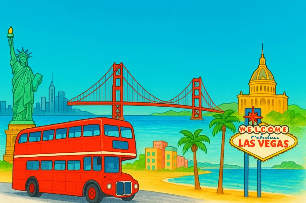 美国观光巴士 (Hop-on Hop-off) 攻略：Big Bus 与 City Sightseeing 深度测评及城市推荐（2026更新）