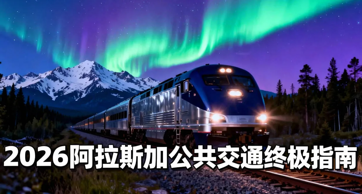 2026阿拉斯加旅游交通攻略：不租车怎么玩？极光列车 (Alaska Railroad)、渡轮与大巴全解析