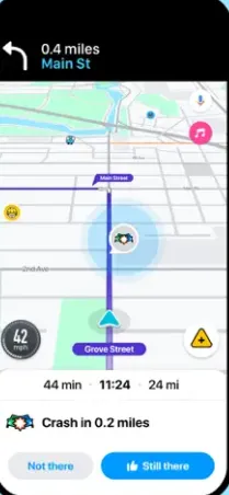Waze 导航 App 在比赛日实时提示交警临时封路与规避拥堵路线演示