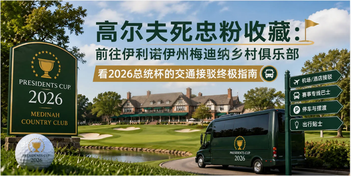 2026总统杯观赛攻略：芝加哥梅迪纳乡村俱乐部交通接驳与自驾避堵指南 (Presidents Cup)